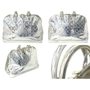 Louis Vuitton Handbag Silver Monogram Vernis Argent Alma